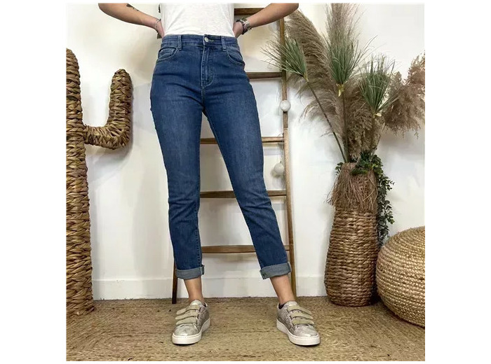 M989- Jean 7/8ème Voggo (T36-T44) (denim foncé)