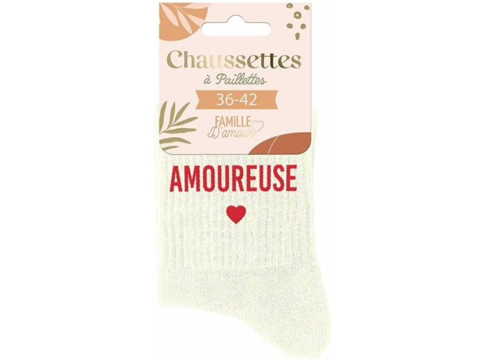 STC - Paire DE Chaussettes Paillettes Amoureuse Femme