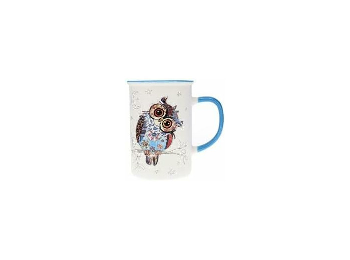 KIUB Mug avec des animaux - motif chouette- matière porcelaine fine - contenance 360ML