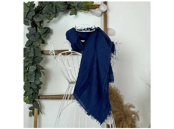 Y510– Foulard uni froissé (bleu royal)