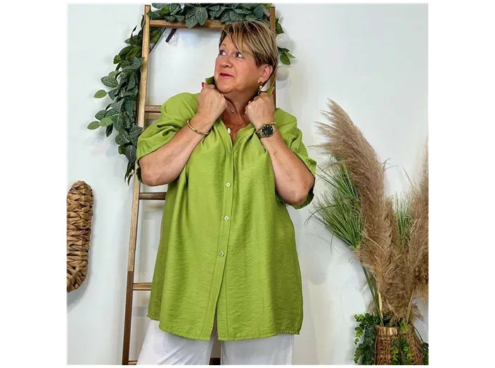 Z289- Chemise manches courtes (Gt) 🇮🇹 (vert anis)