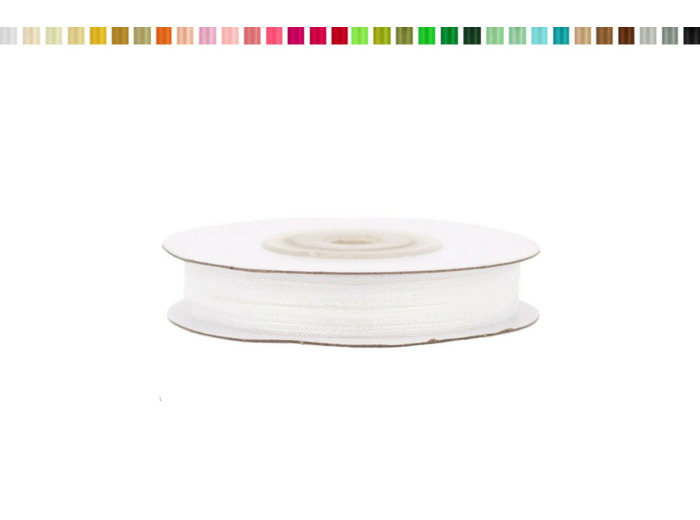Ruban organza 3mm de large bobine de 50 metres de long ivoire