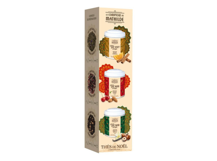 Coffret 3 Thes De Noël Boite Métal (6.5 x 7.5cm) 3x25g