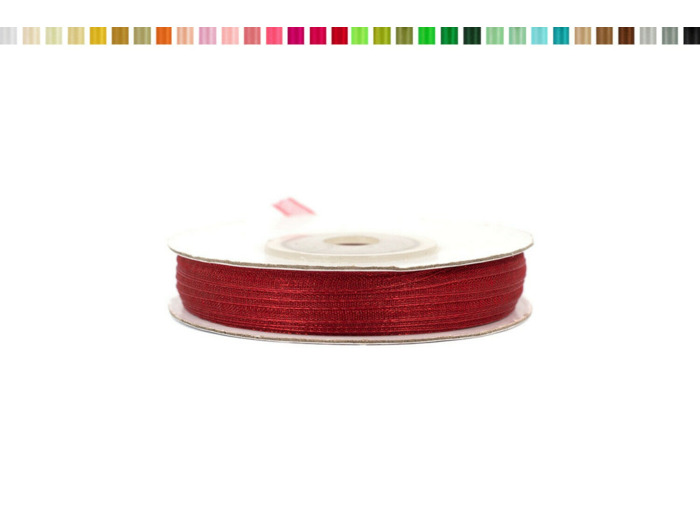 Ruban organza 3mm de large bobine de 50 metres de long bordeaux 270