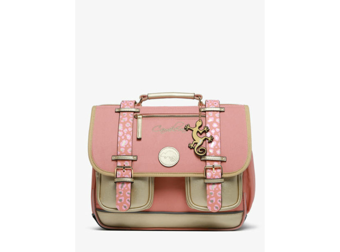 Caméléon - Cartable Pink Gold Léopard 38cm