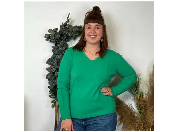 Y259- Pull Laine Cachemire "Tricotonic" (les T34&48) (vert brésil)