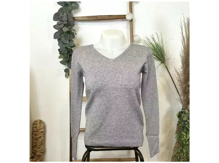 Y248- Pull Laine Cachemire "Tricotonic" (les T36&40) (gris)