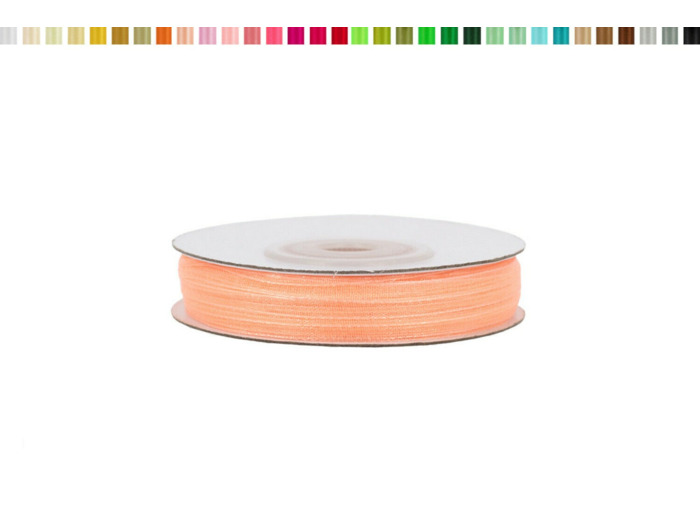 Ruban organza 3mm de large bobine de 50 metres de long Abricot