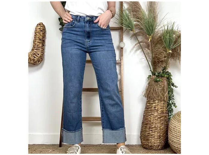 P078- Jean Revers (T34-T42) (denim clair)