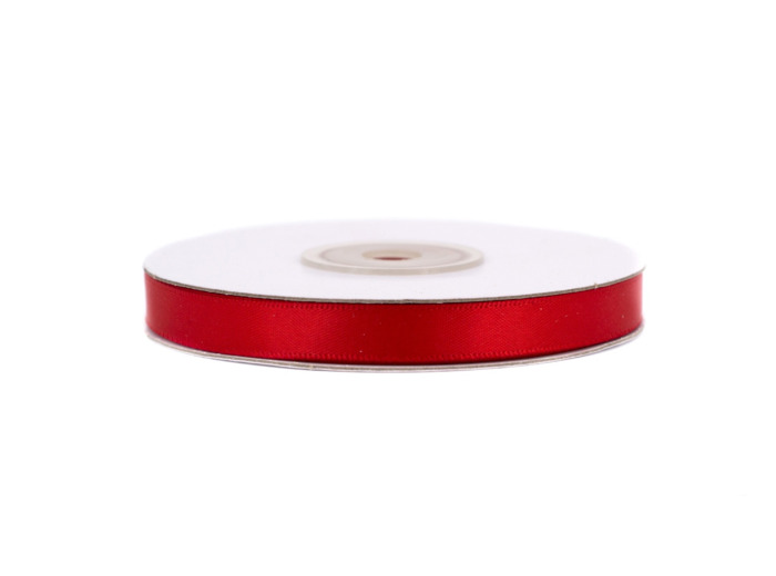 Ruban satin double face 10 mm de large 20 metres de long rouge