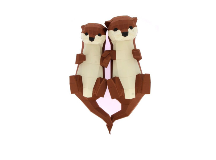 Duo de Loutres en Papier