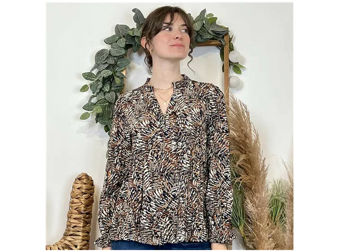 K040- Blouse By.One “Tendance” (T36-T38) (marine)