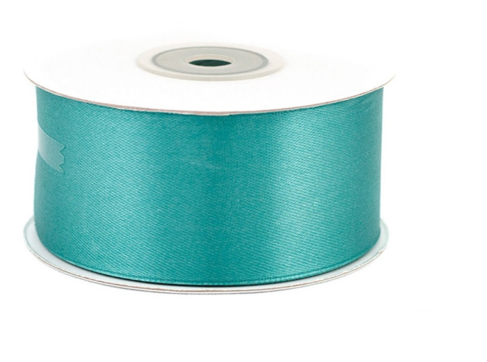 Ruban satin 38 mm de large bobine de 25 m bleu petrol ref 347