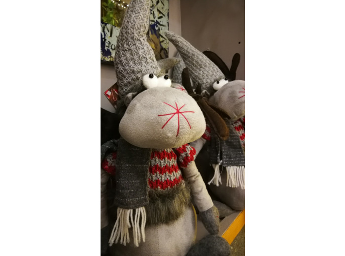 Doudou Caribou gris ,décoration de noél