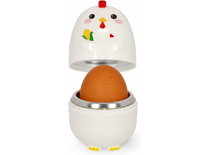 Legami - Cuiseur à micro-ondes Poule Egg-cellent !, pour cuire les œufs en quelques minutes, utilisable au micro-ondes, lavable au lave-vaisselle, 7 x 10,2 cm, Blanc