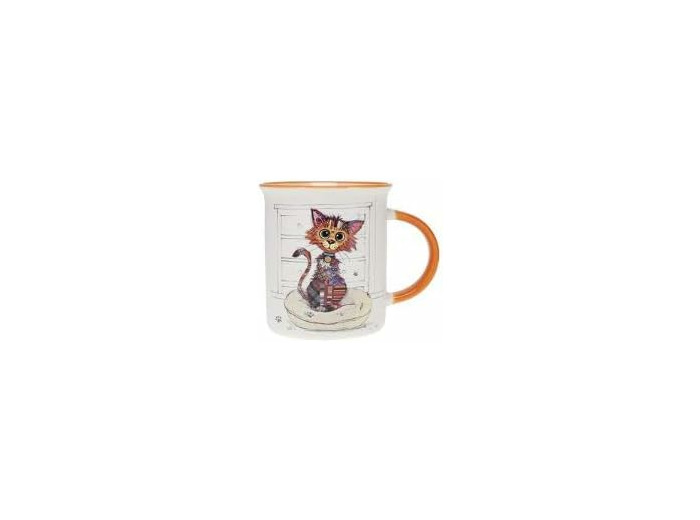 KIUB Mug avec des animaux de la ferme , des bois et des montagnes - motif chat mignon - matière porcelaine fine - contenance 320ML