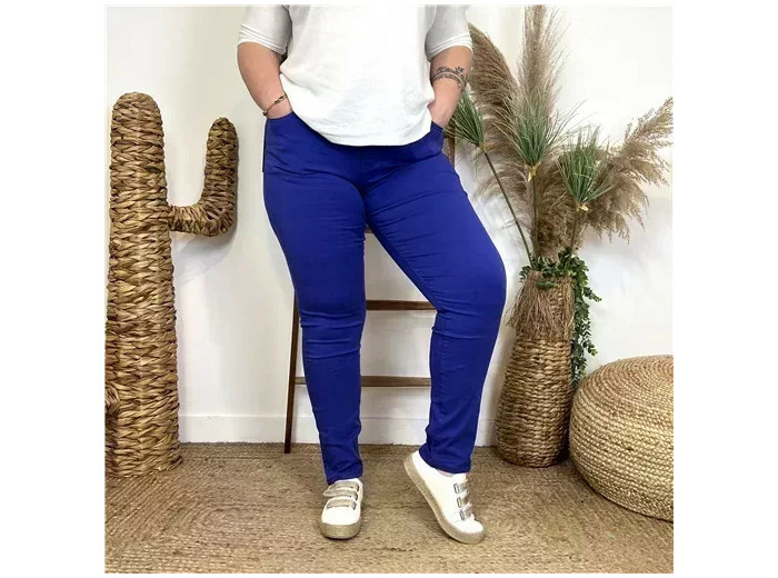 N302- Jean coupe Slim Voggo (T42-T50) (bleu royal)