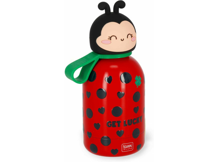 Legami - Thermos pour enfants Hot&Cold BFF, motif Ladybug, en acier inoxydable 18/8 à double paroi, fermeture hermétique, garde au chaud pendant 12 heures