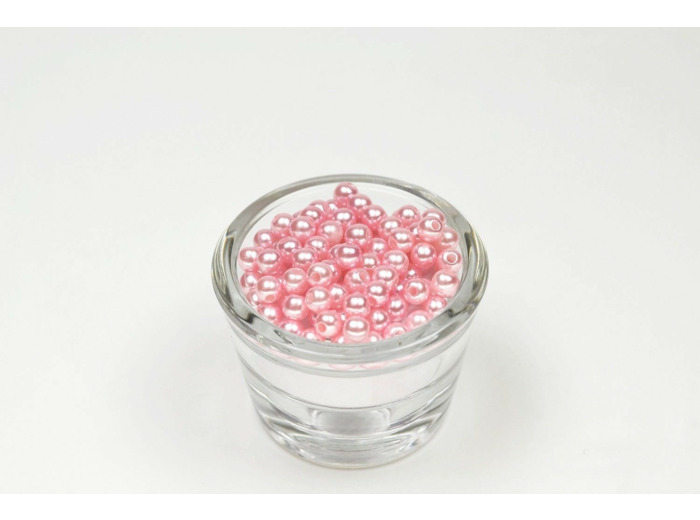 Sachet de 100 petites perles en plastique 6 mm de diametre rose clair 150