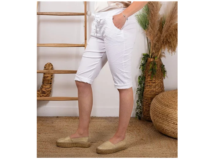 L729- Bermuda Coton Stretch (Tu) (blanc)