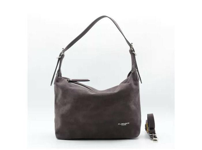 P402- Sac besace aspect Daim Flora & Co (gris)
