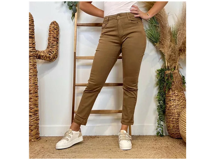 M985- Jean 7/8ème Voggo (T36-T44) (taupe)