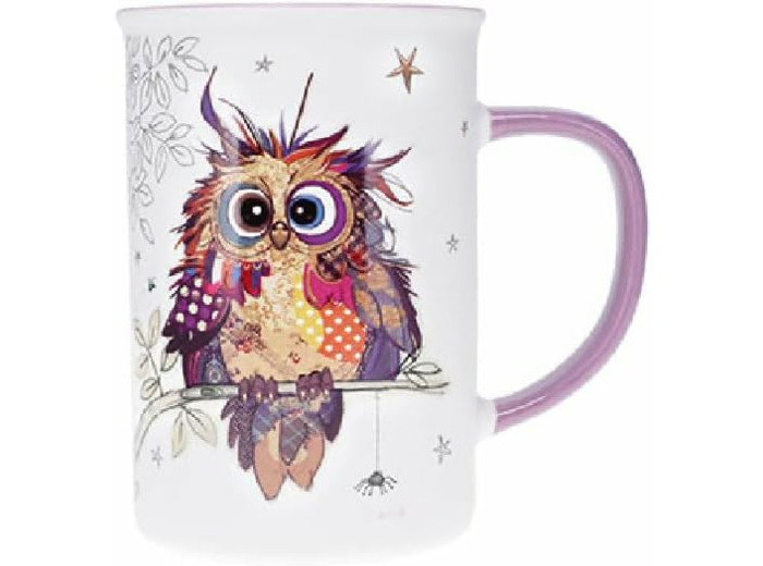 KIUB Grand mug avec des animaux - motif jeune chouette des bois - matière porcelaine fine - contenance 360ML