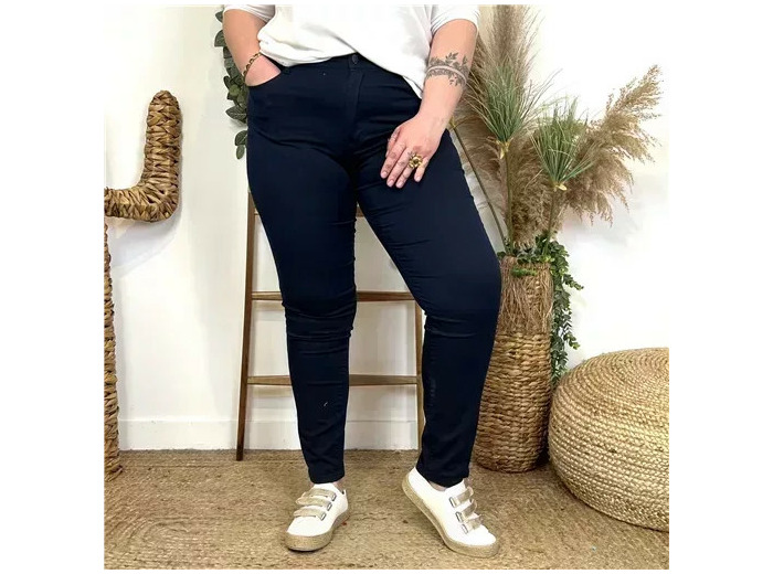 N334- Jean coupe Slim Voggo (T42-T50) (marine)