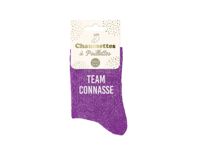 STC Chaussettes paillettes Team Connasse