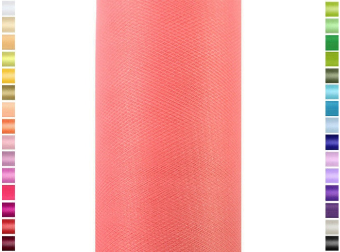 Tulle fin et souple 15 cm de large corail ref 238