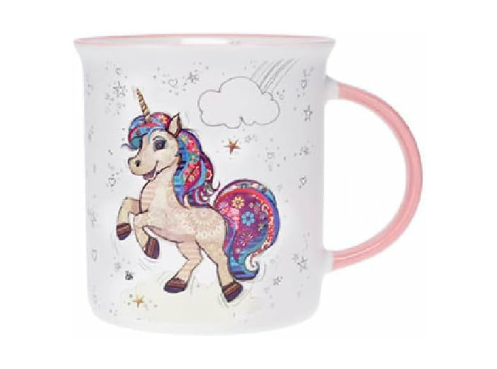 KIUB Mug avec des animaux - motif licorne qui danse - matière porcelaine fine - contenance 320ML