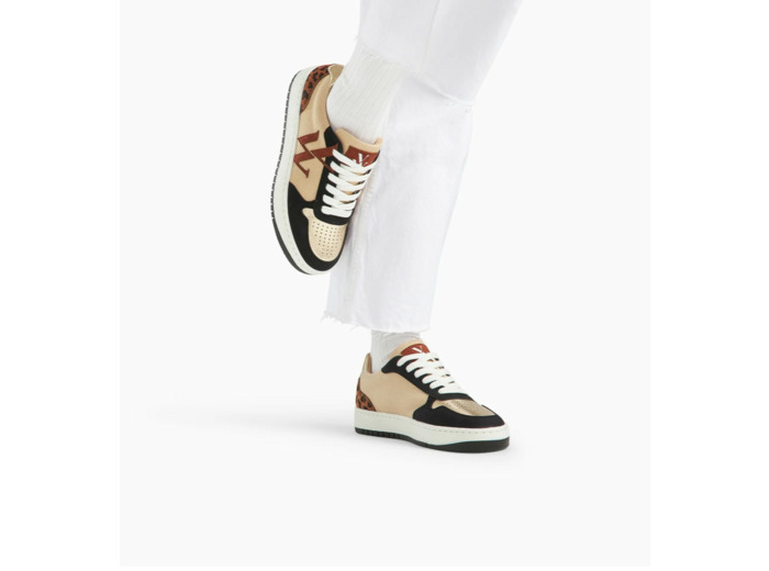 Baskets monogramme beige et noir - Ilyanna - Vanessa Wu