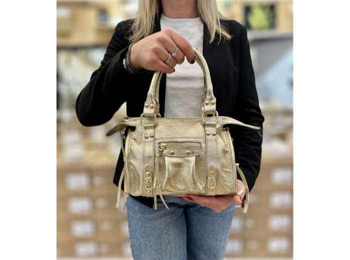 Petit sac cuir gold irisé - Sarah.
