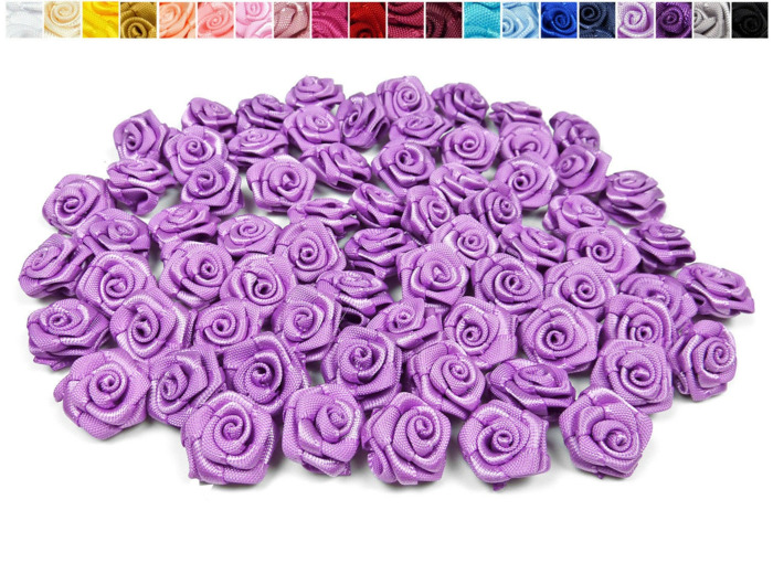 Sachet de 20 petites rose en satin 15 mm PARME 462