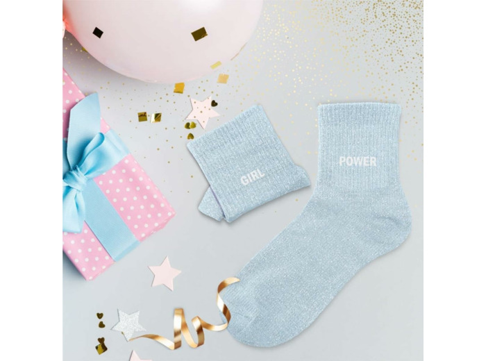 Chaussettes duo à paillettes Girl power