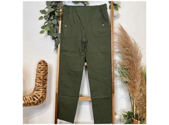 T546- Pantalon Confort Chaud (T38-T52) (kaki)