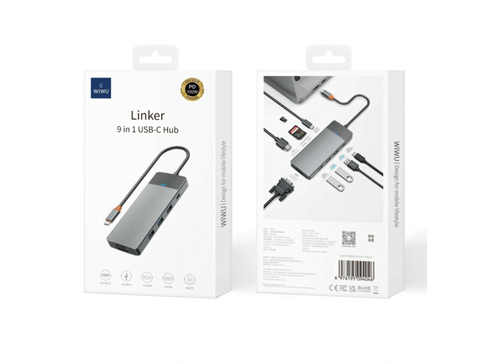 WIWU HUB USB-C 9 en 1 multifonction