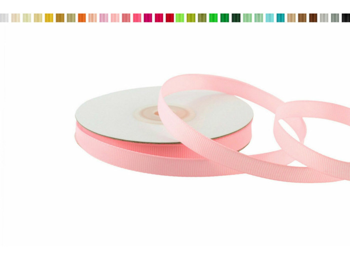 Ruban gros grain 10 mm de large bobine de 25 metres de long rose clair