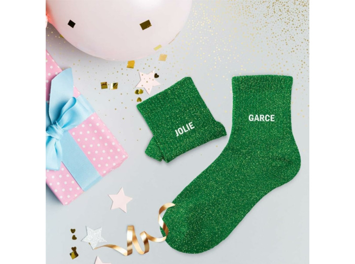 Chaussettes duo à paillettes Jolie Garce