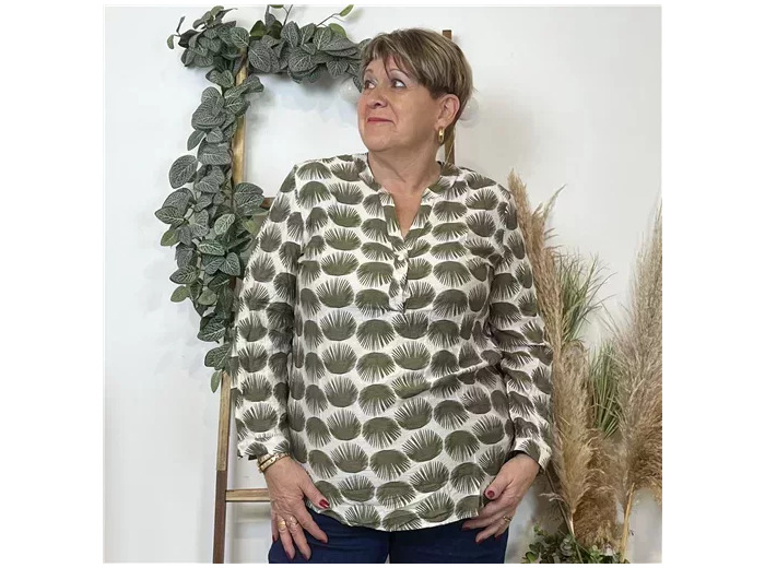 K809- Blouse Christy "Oursin" (T44-T52) (kaki)