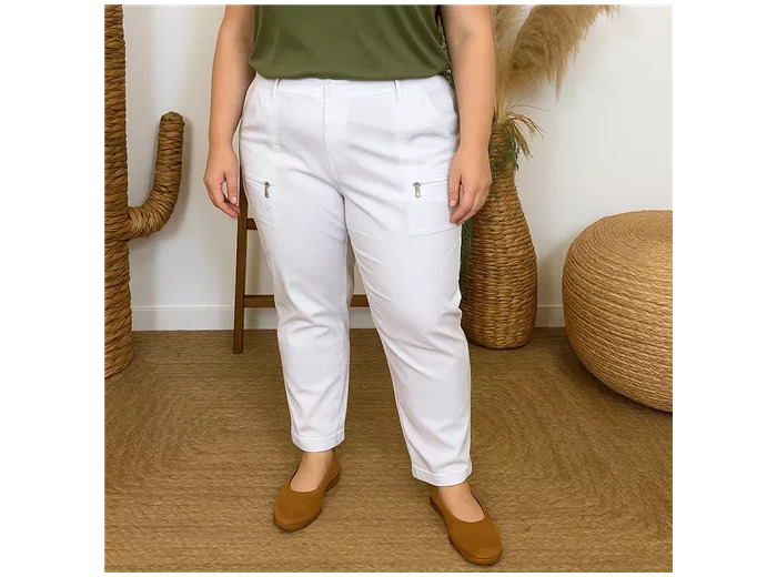 T545- Pantalon Confort JST (T38-T52) (blanc)