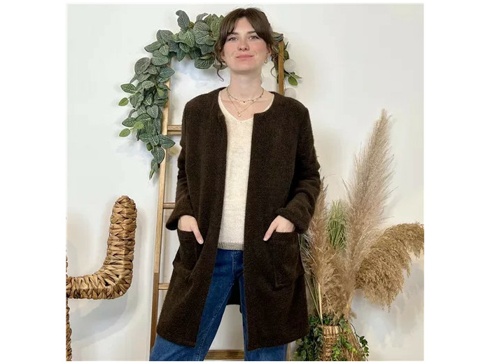 K052- Veste d’intérieur ouverte (Tu) 🇮🇹 (marron)