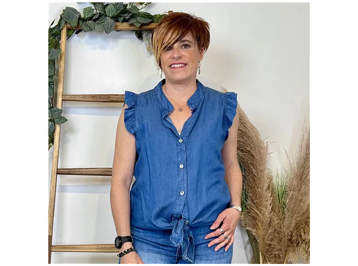 K234- Chemise à nouer (Tu) 🇮🇹 (denim)