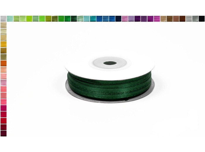 Ruban satin vert tres fonce 587 largeur 3 mm