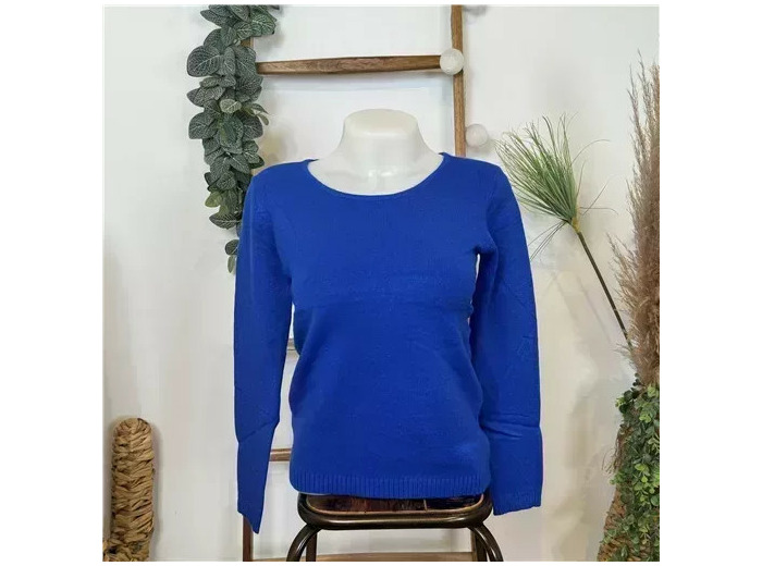 Y251- Pull Laine Cachemire "Tricotonic" (les T36&40) (bleu royal)