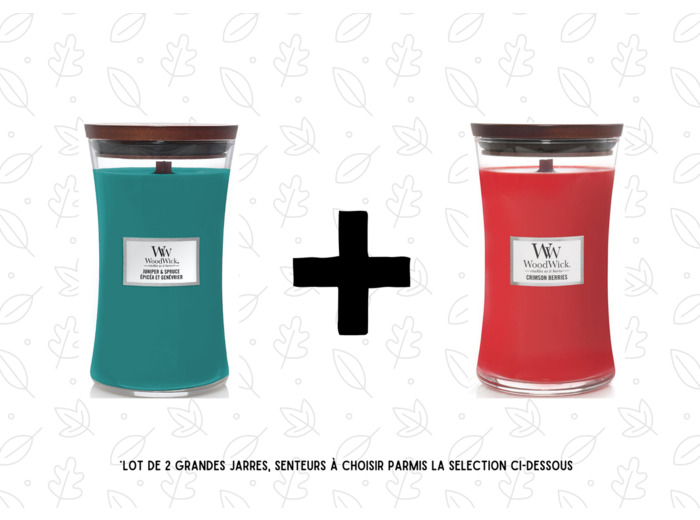 Offre exceptionnelle : Lot de 2 bougies (Grande Jarre) au choix parmi ces senteurs - Nous préciser les senteurs en commentaire