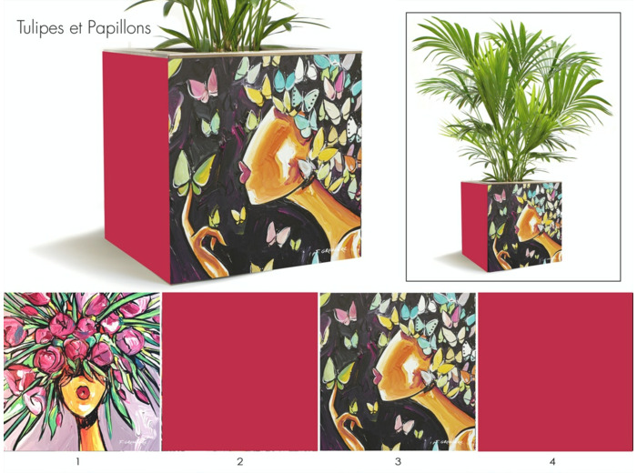 BAC TULIPES ET PAPILLONS - 30cm x 30cm x 30cm - 4kg