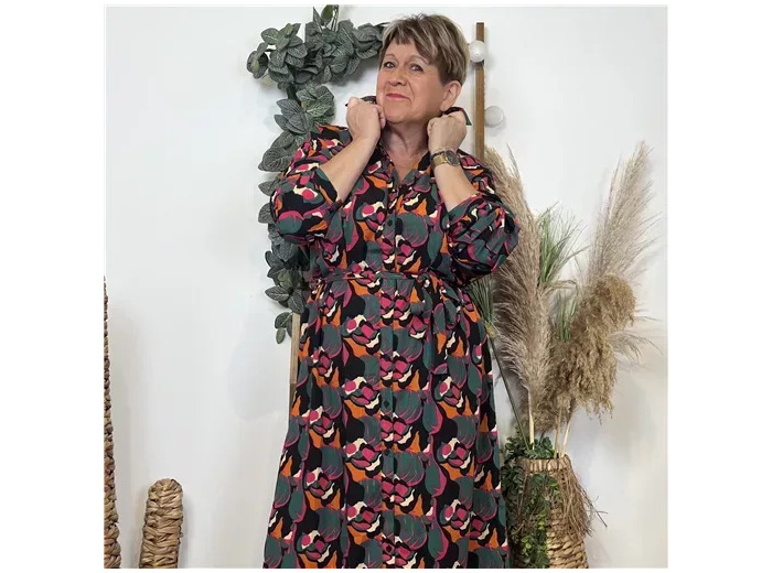 K754- Robe longue "By One" (T40-T48) (multicolore)