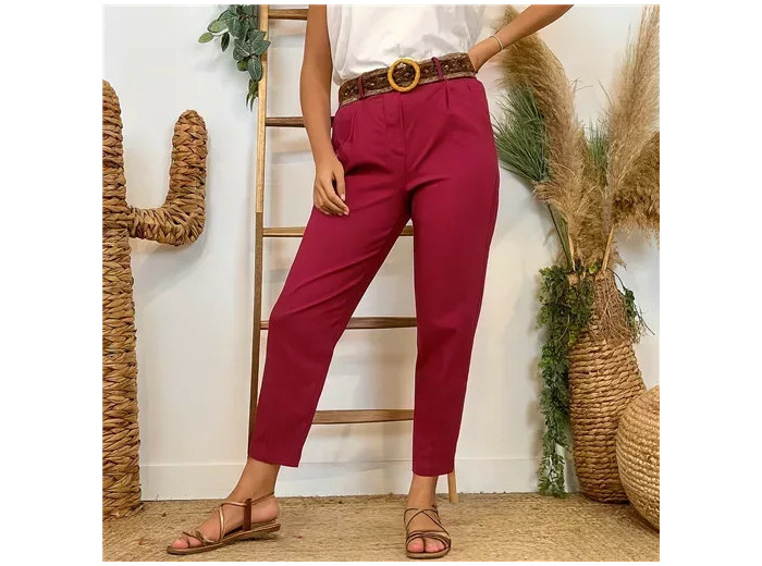 L750- Pantalon coupe fuseau (TU) 🇮🇹 (framboise)