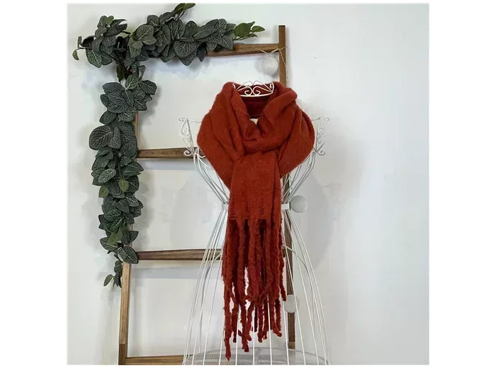 Y541- Écharpe Mousseuse unie (rouille)